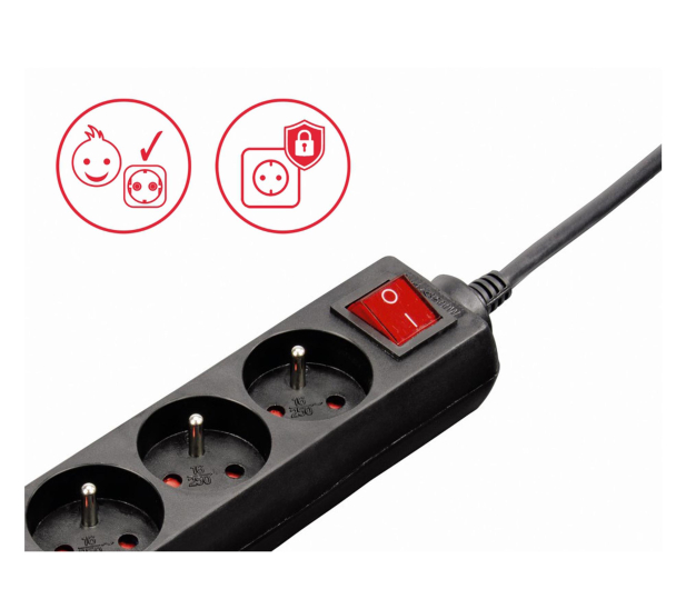 HAMA Listwa zasilająca Standard 3gn, 3m, czarna - 1416391 - zdjęcie 6